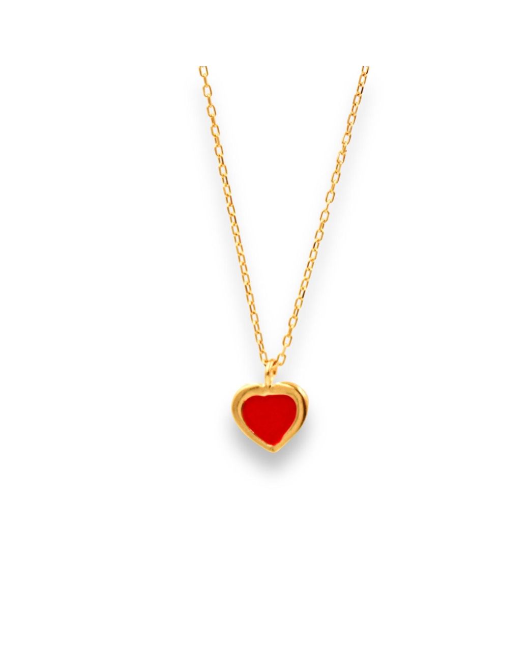 1610Istanbul White Enamel Heart Necklace