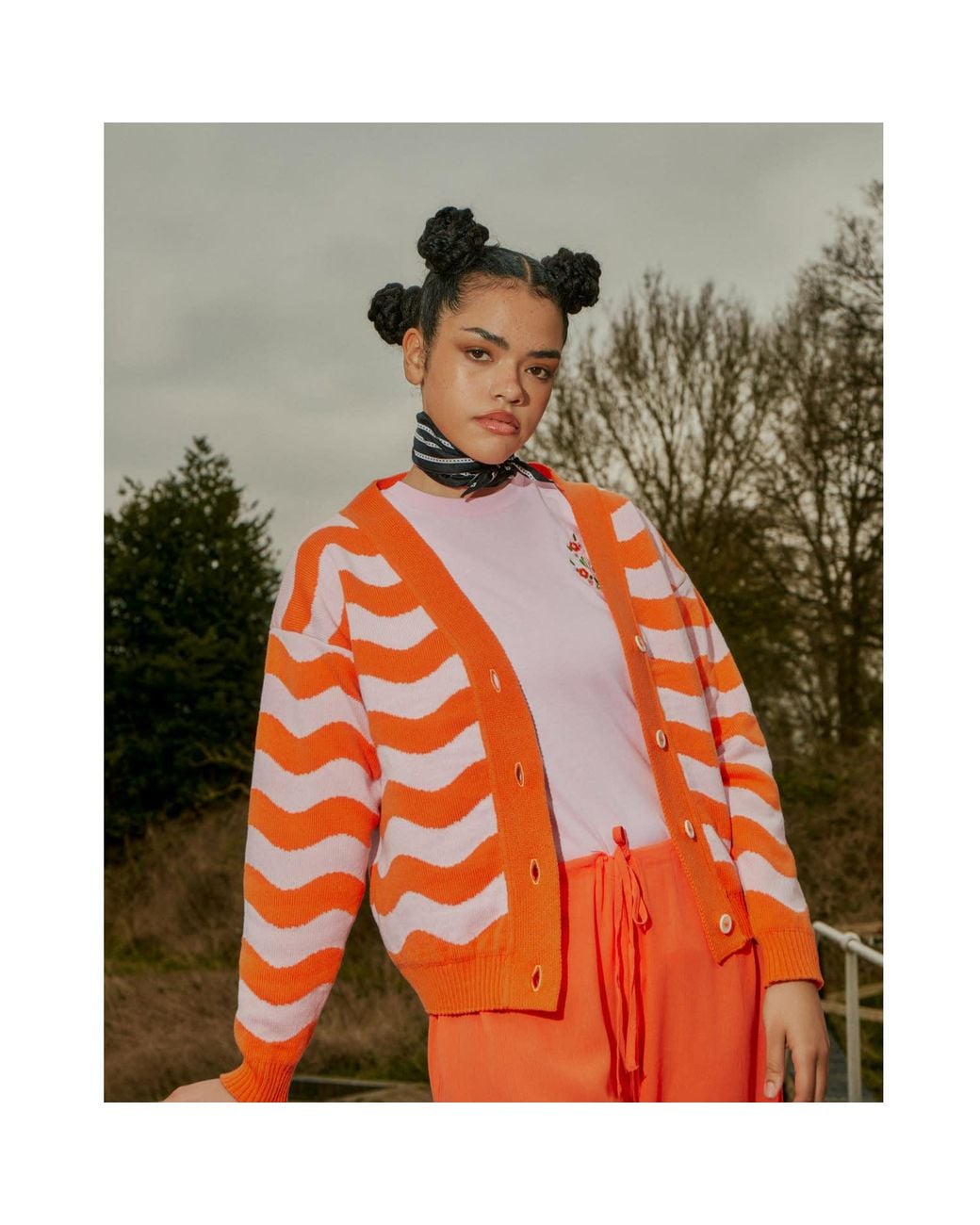 INGMARSON Orange Waves Cardigan Wool & Cashmere