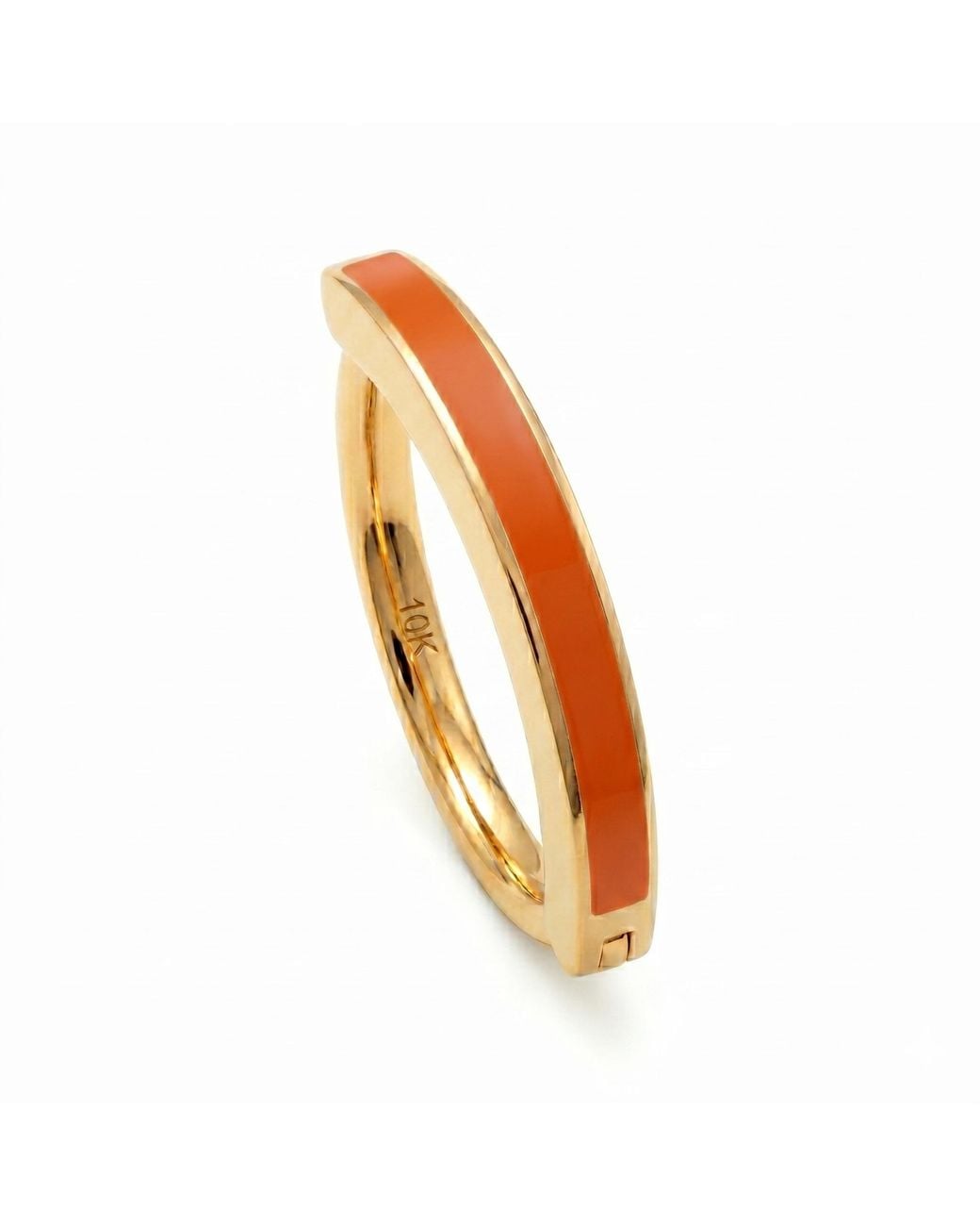 Zahav Jewelry Metallic 10K Solid 14G Huggie Clicker Belly Hoop With Enamel