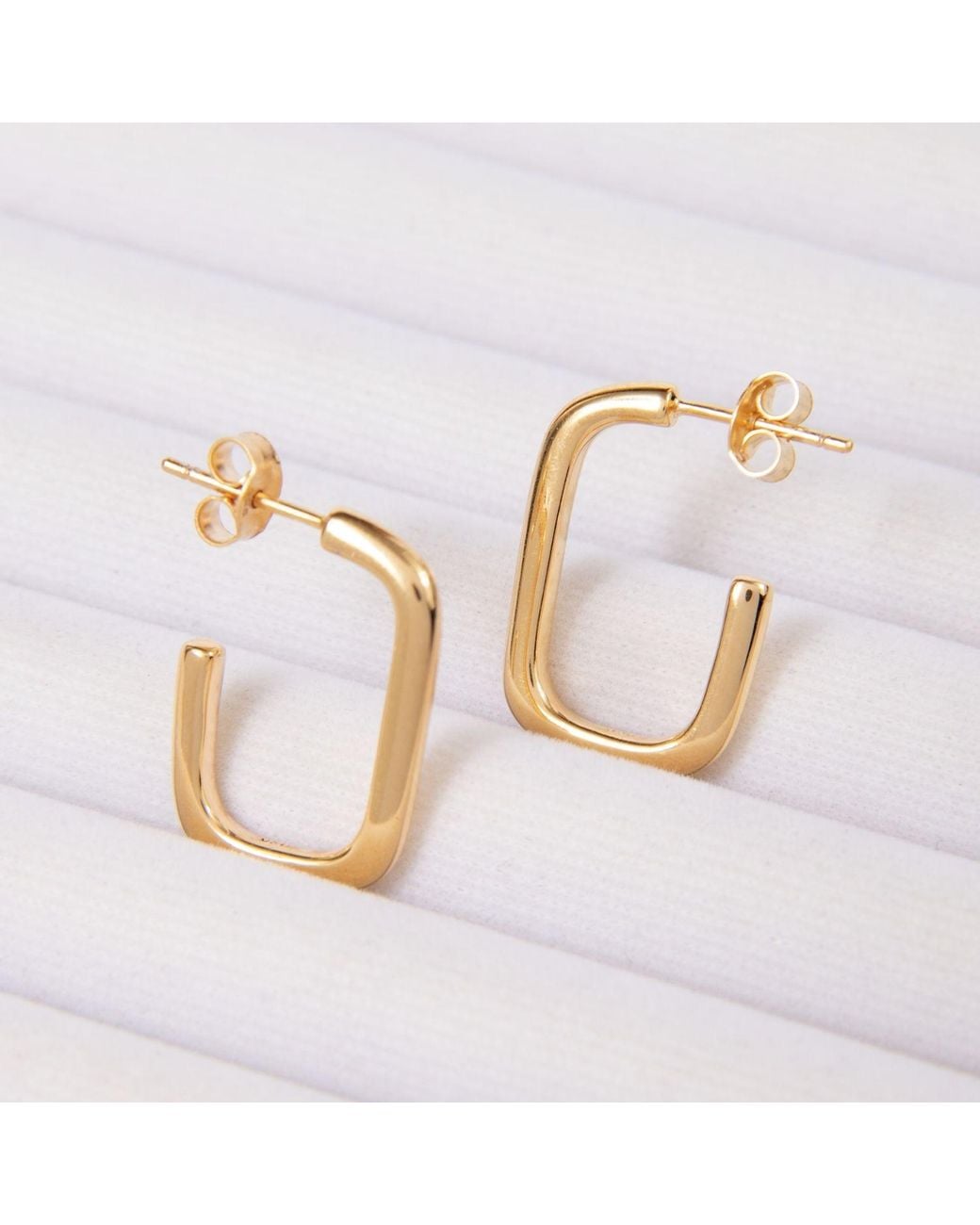 Belinda Jewelz Metallic Open Tube J Hoop Earrings
