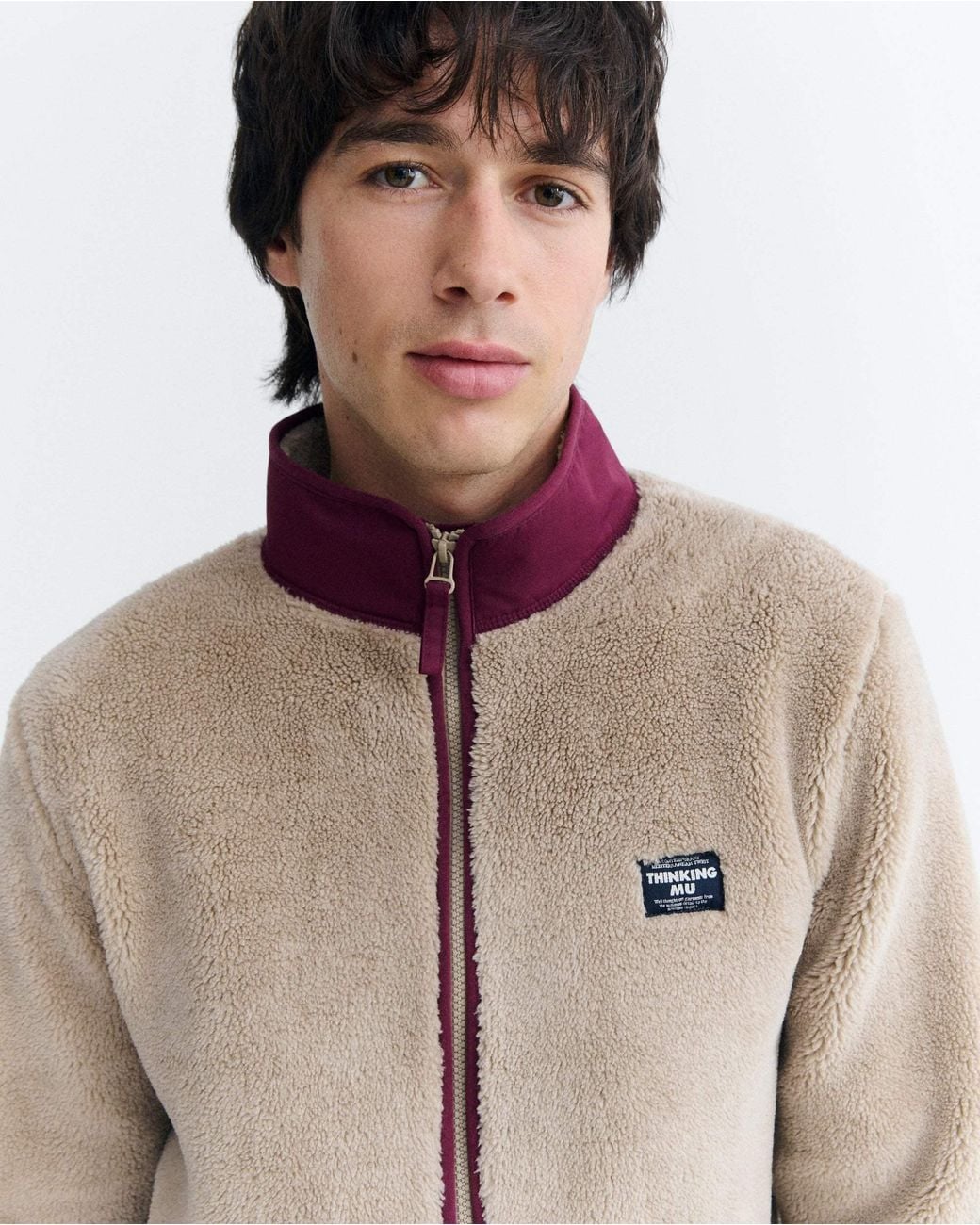 Thinking Mu Brown Marcos Shearling Jacket for men