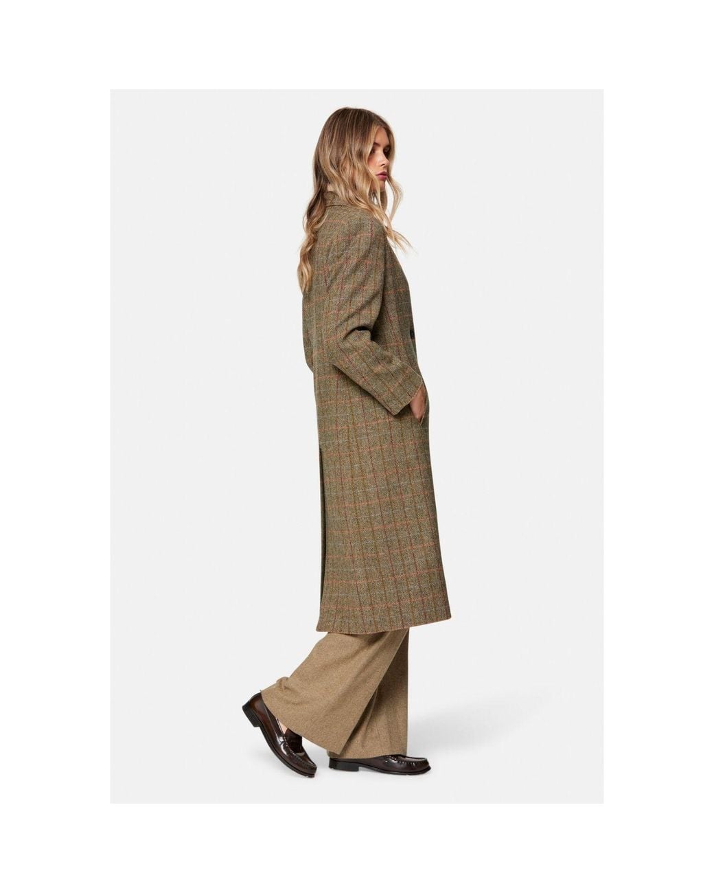 Helen Mcalinden Natural Beryl Herringbone Tweed Coat