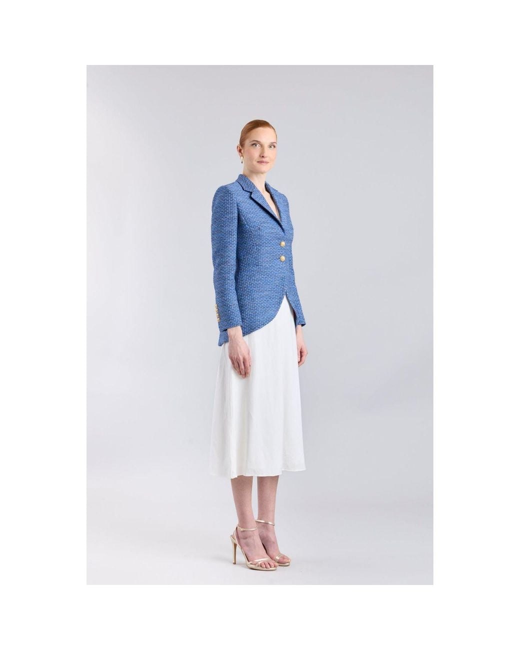 The Extreme Collection Blue Tailored Blazer With Buttons