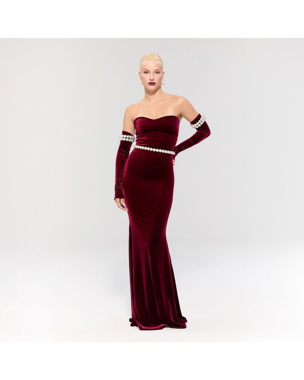 Nur Karaata Red Eternal Pearl Dress