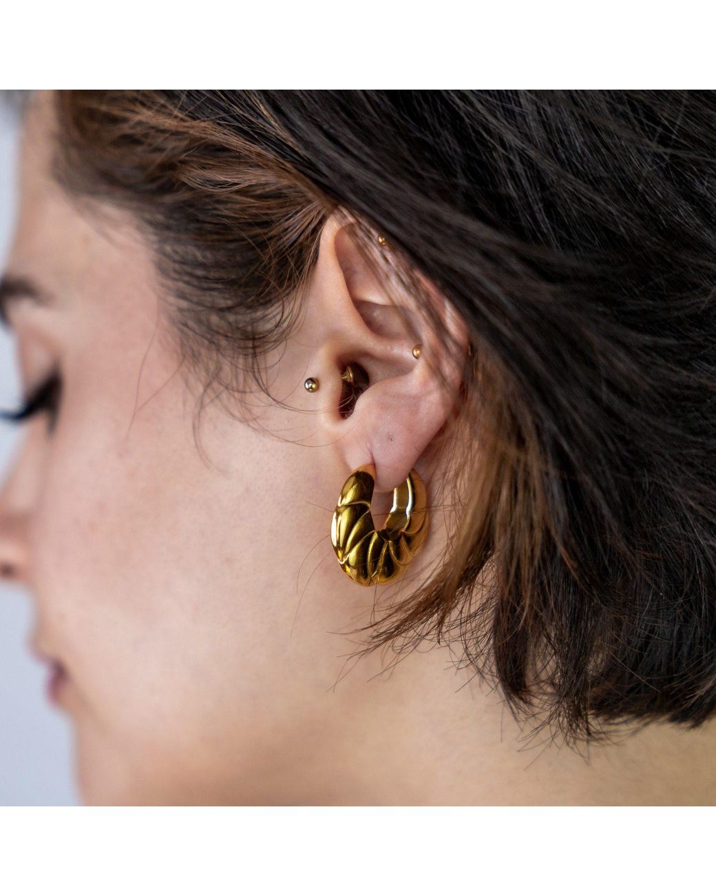 Gutta Design Metallic Bombé Earring Plated