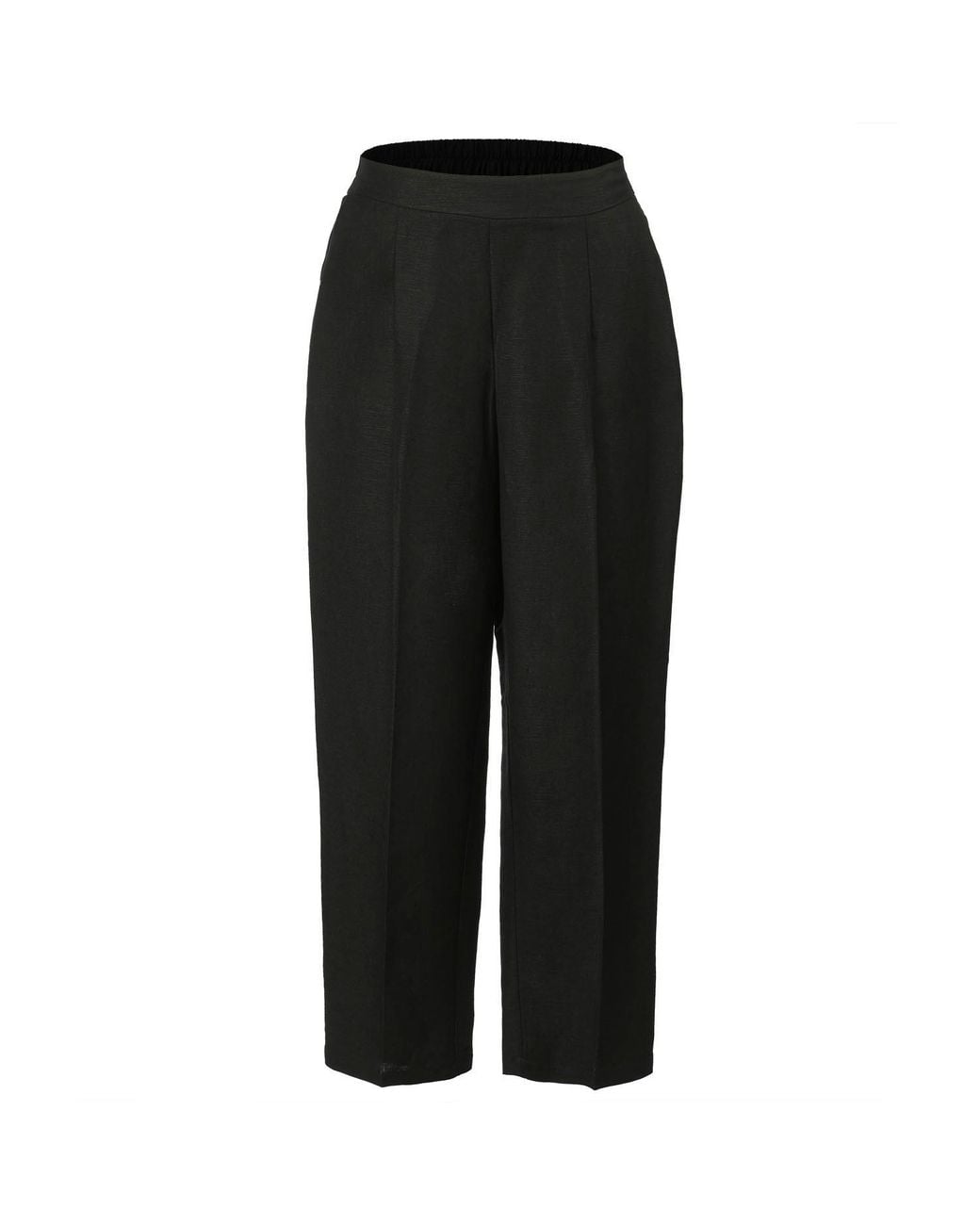 Smart and Joy Black Straight Linen Pants