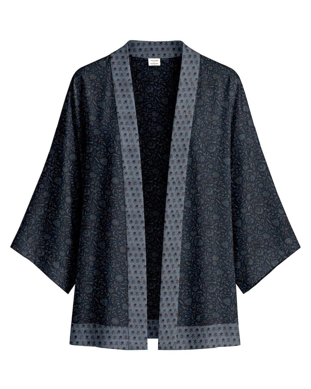 Artemis Muse Blue One Of A Kind Recyled Sari Kimono Unique One Hundred And Three