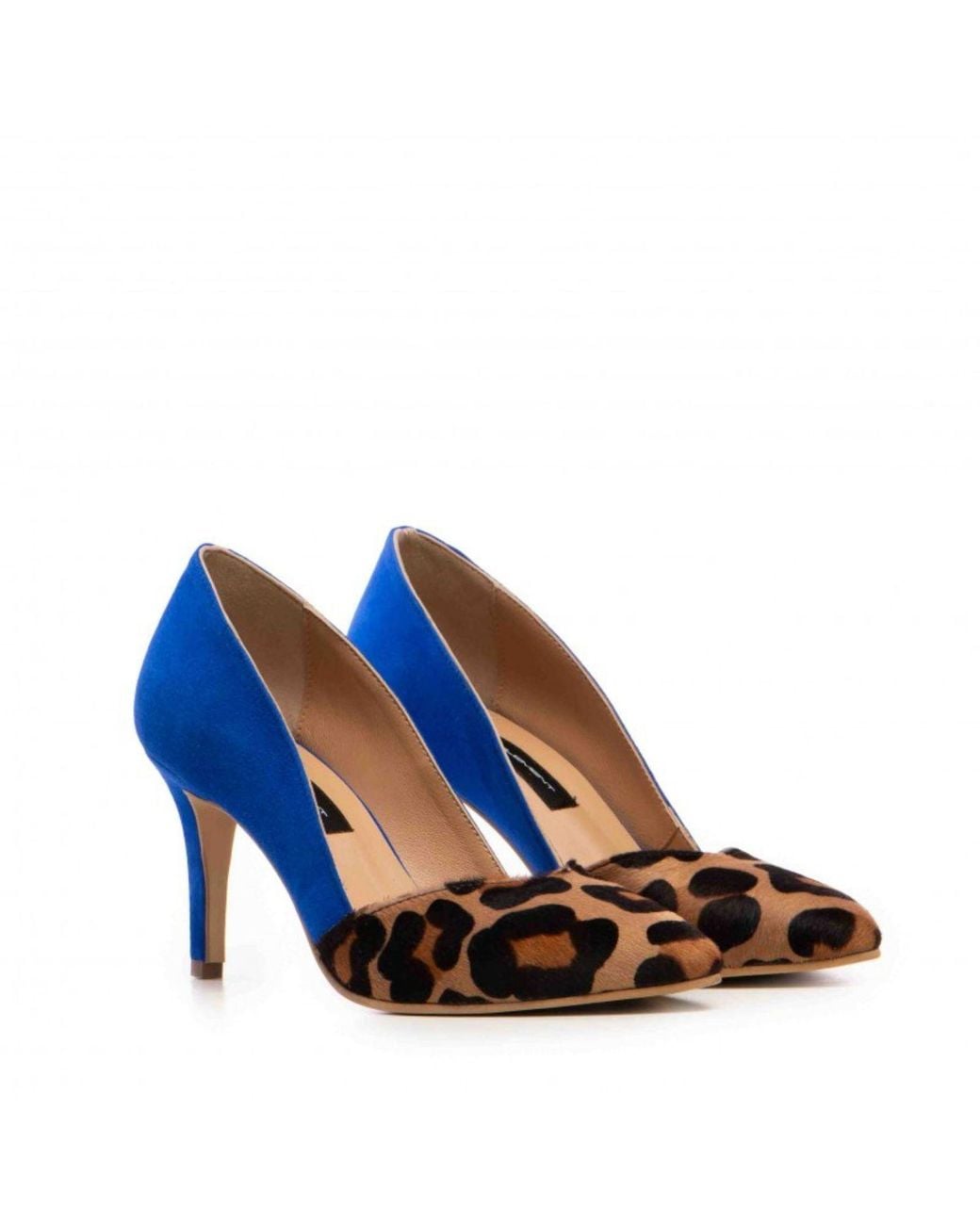 The 5Th Element Blue Ava Suede & Leopard Print Pumps