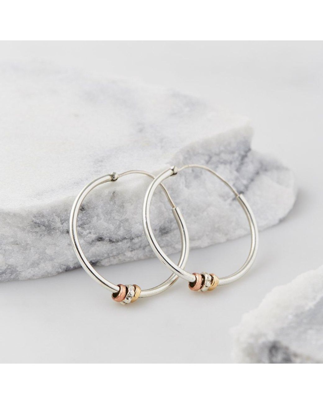 Charlotte's Web Jewellery Metallic Maharani Spin And Wish Silver Hoop Earrings