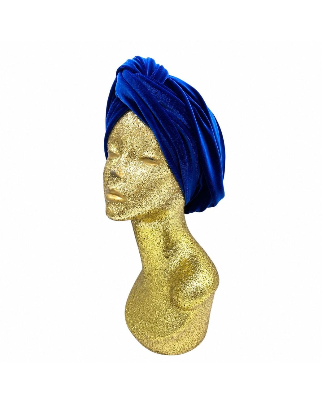 Julia Clancey Blue Classic Madam Electric Velour Turban