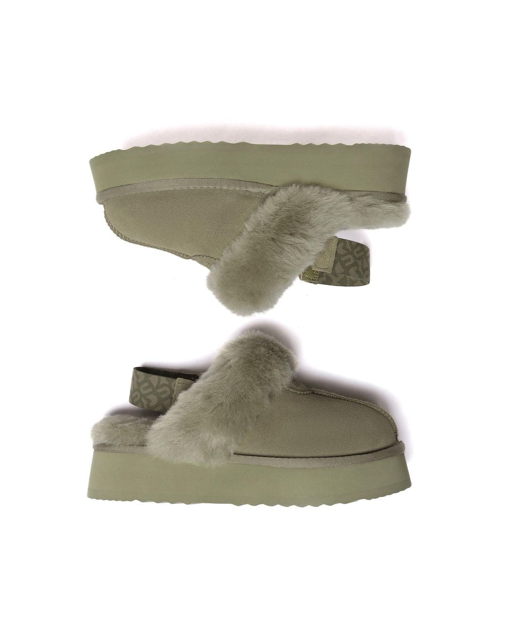 EverAu Australia Green Wagtail Removable Strap Platform Slippers
