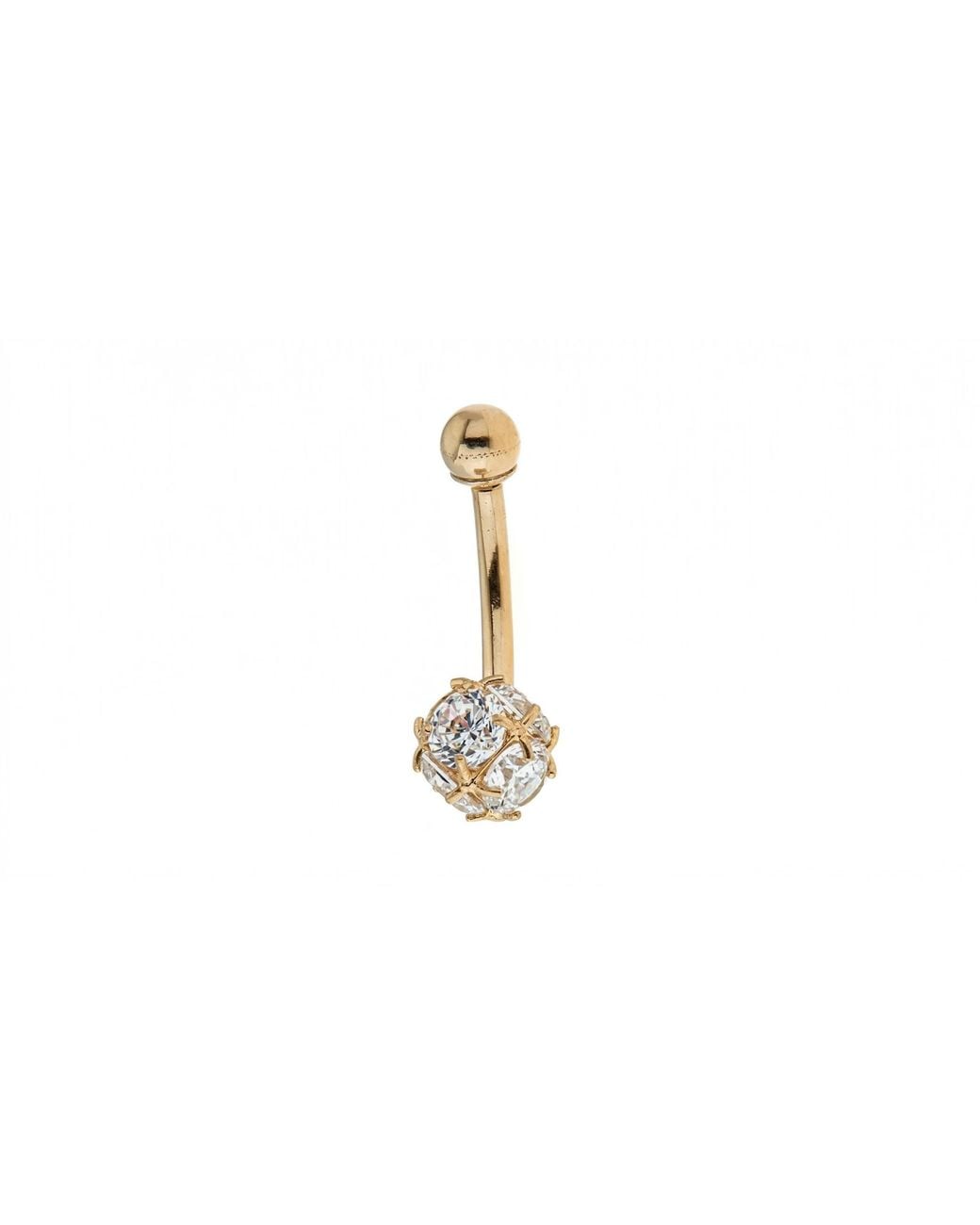 Zahav Jewelry Black 10K Solid Cz Belly Ring