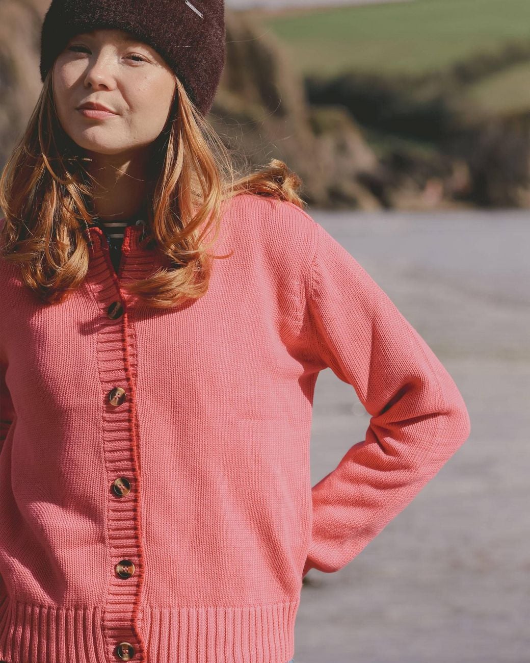 ALOFT Pink Coralie Tipped Cardigan