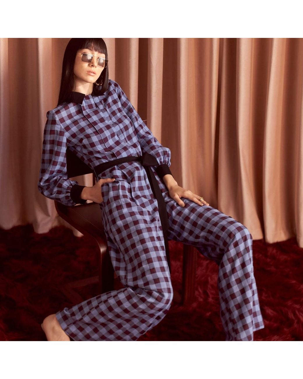 Emma Wallace Blue Furle Jumpsuit