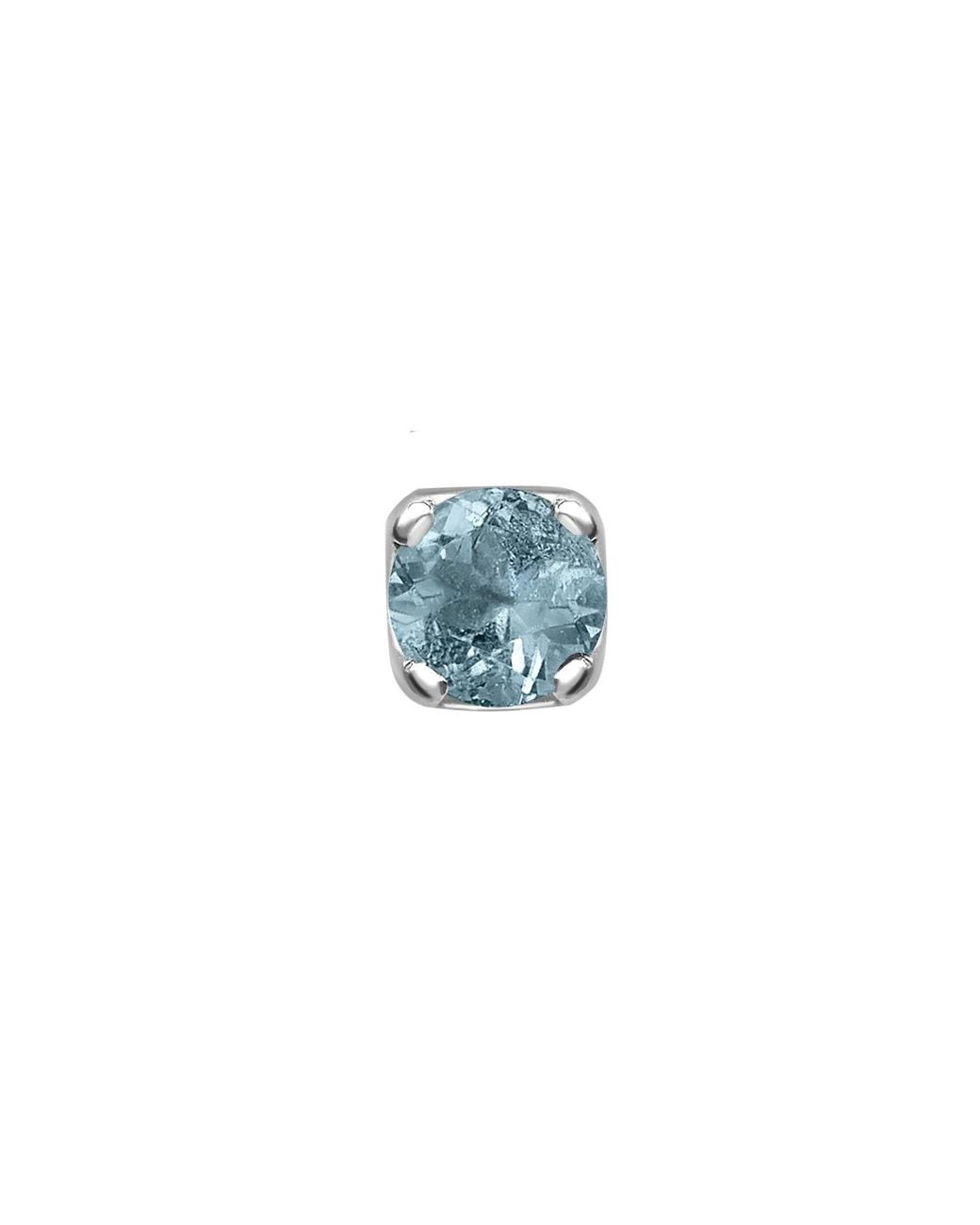 Dower & Hall Blue Single Aquamarine Stud for men