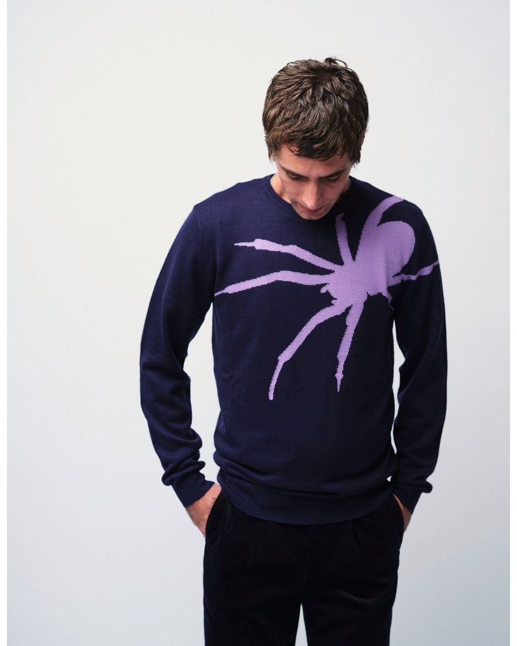 Gresham Blake Blue Spider Jumper for men