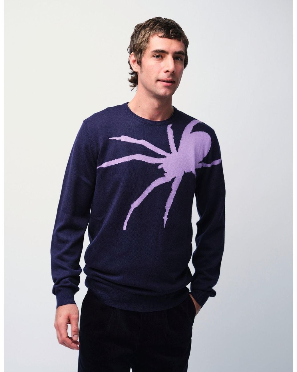 Gresham Blake Blue Spider Jumper for men