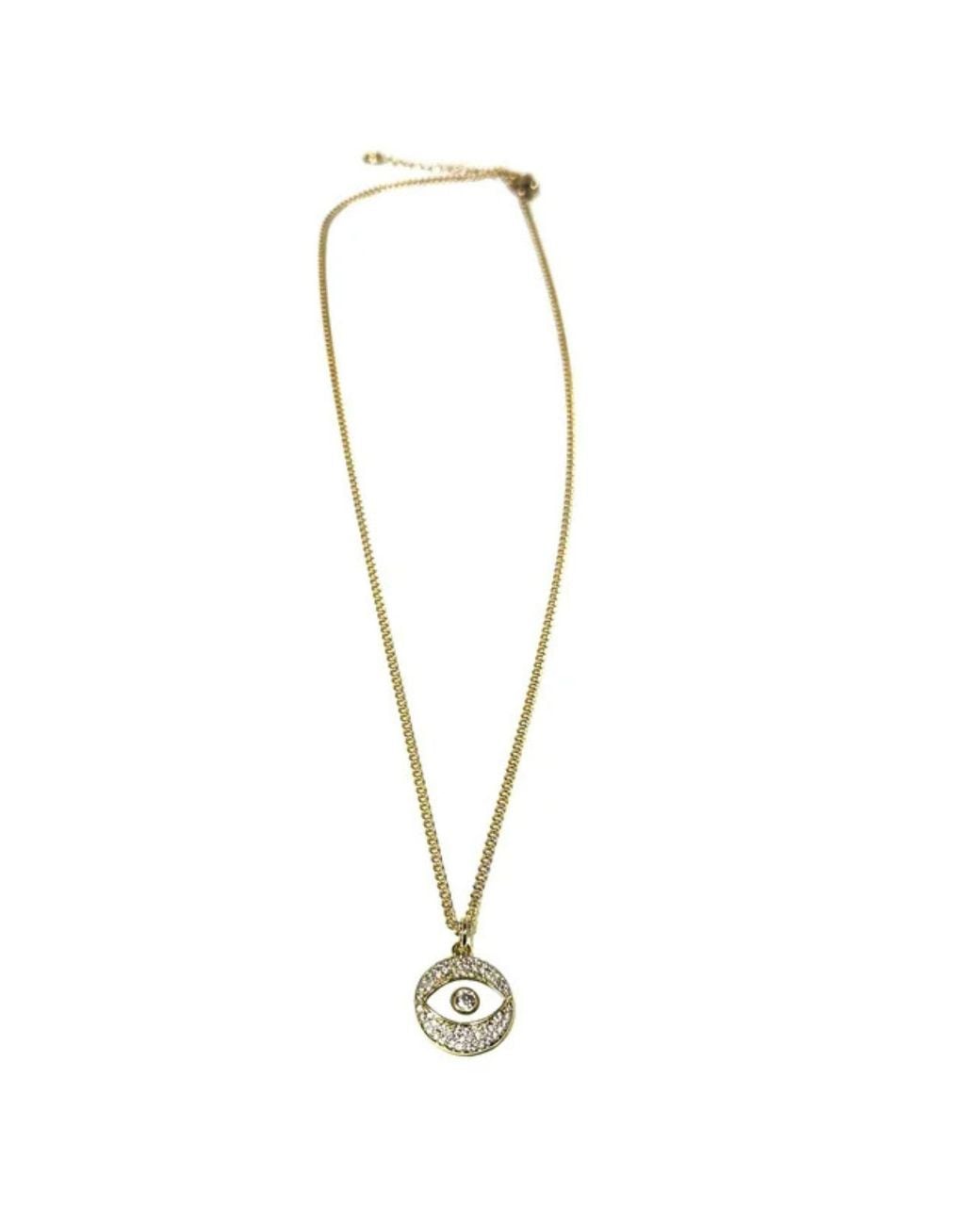 Rachel Nathan Metallic Mother Of Pearl Eye Necklace
