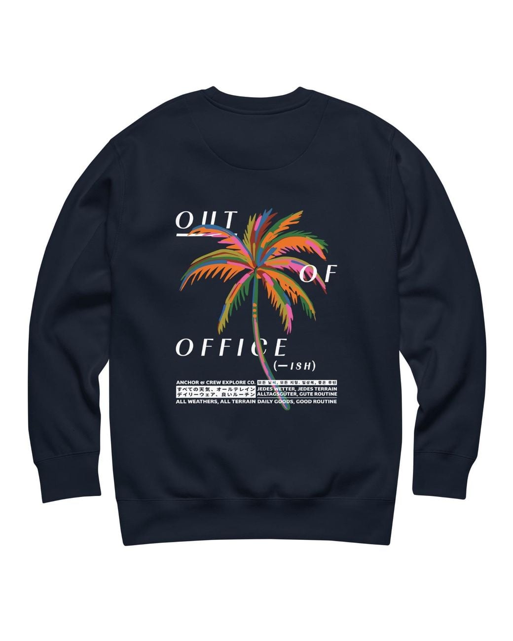 Anchor and Crew Blue Out Of Office Passenger Organic Cotton Sweatshirt for men