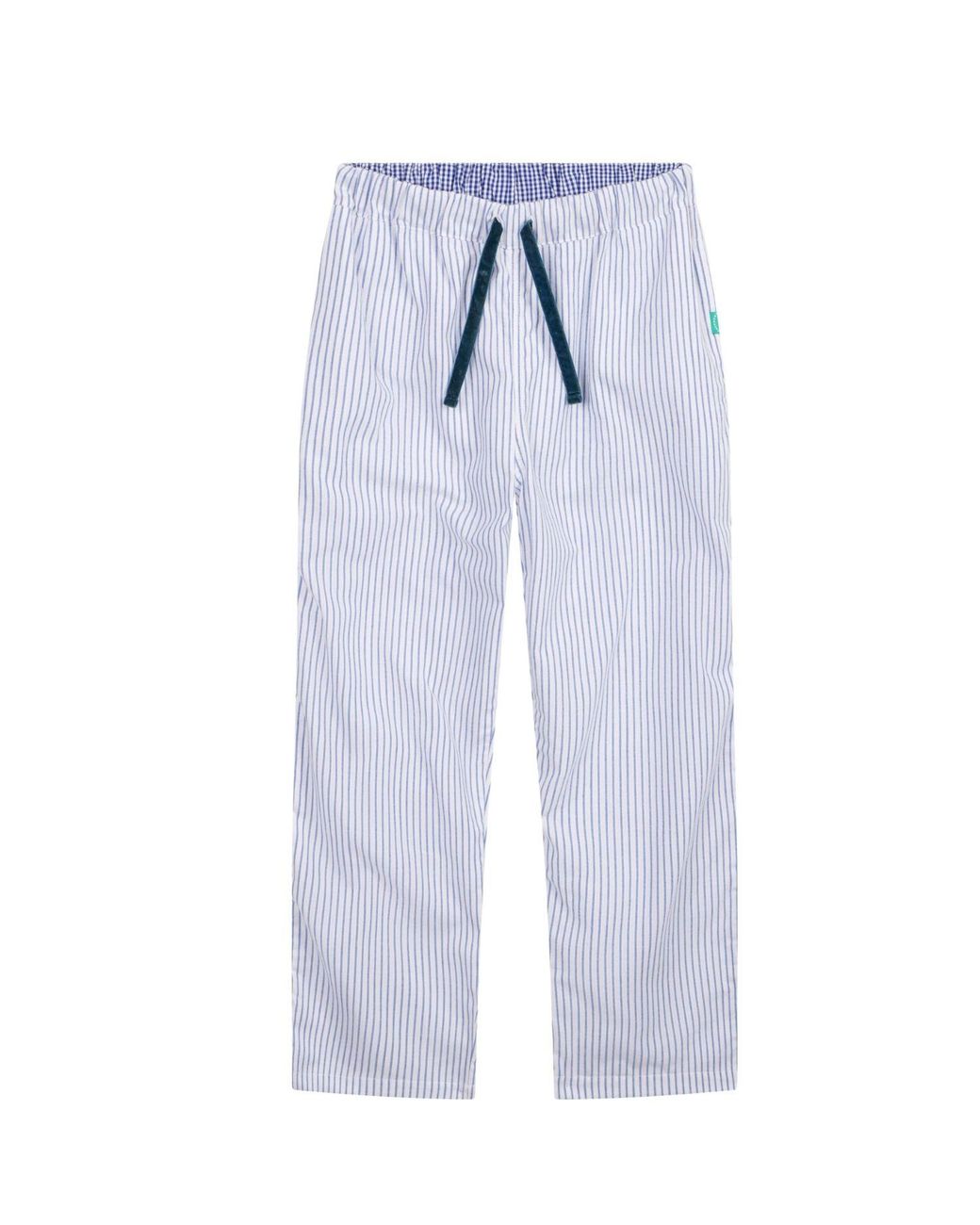 Lounge Blue Organic Cotton Loungewear Trousers-Pants And Striped Design for men