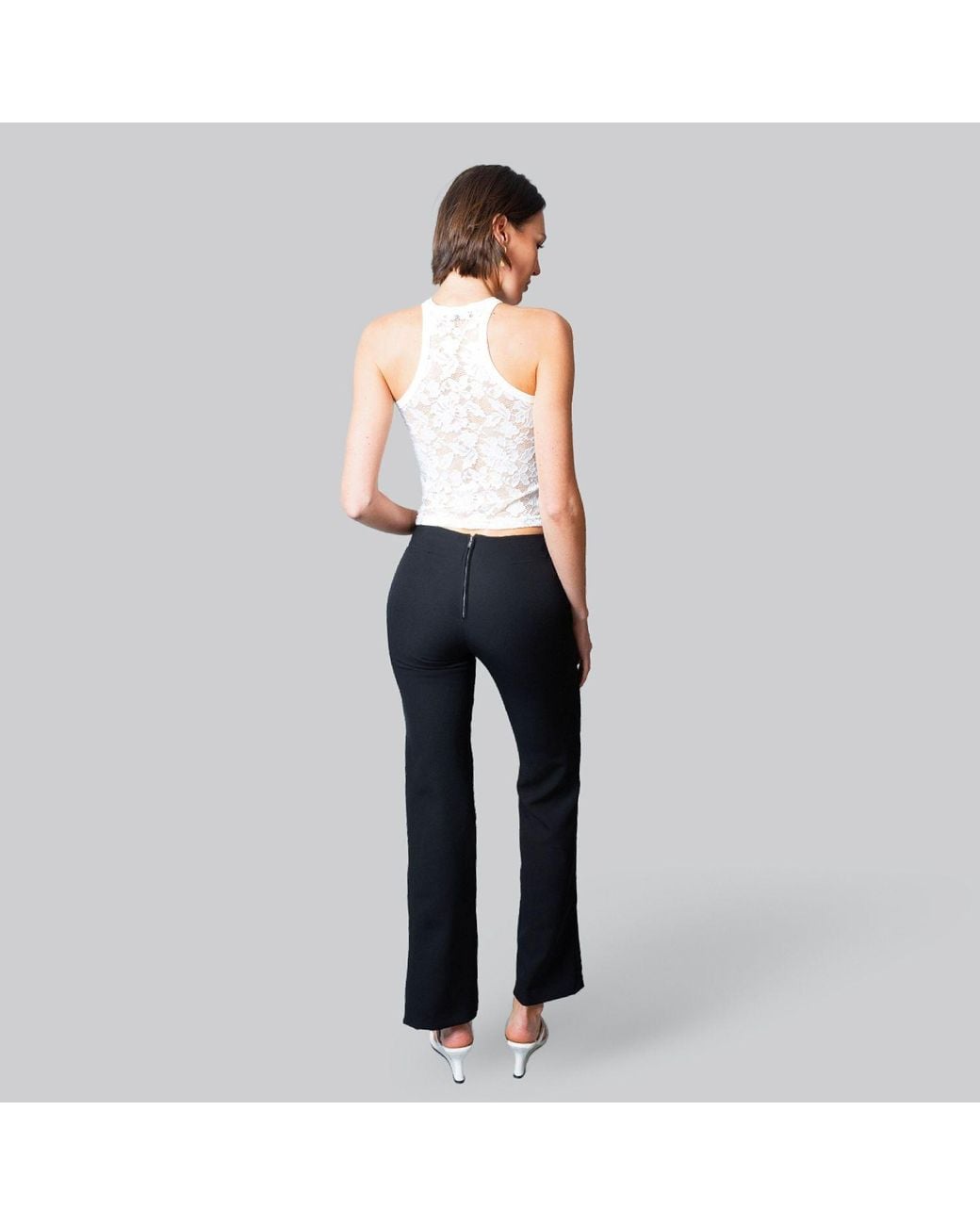 Love and Nostalgia Black The Motor Running Loop And Button Front Pant