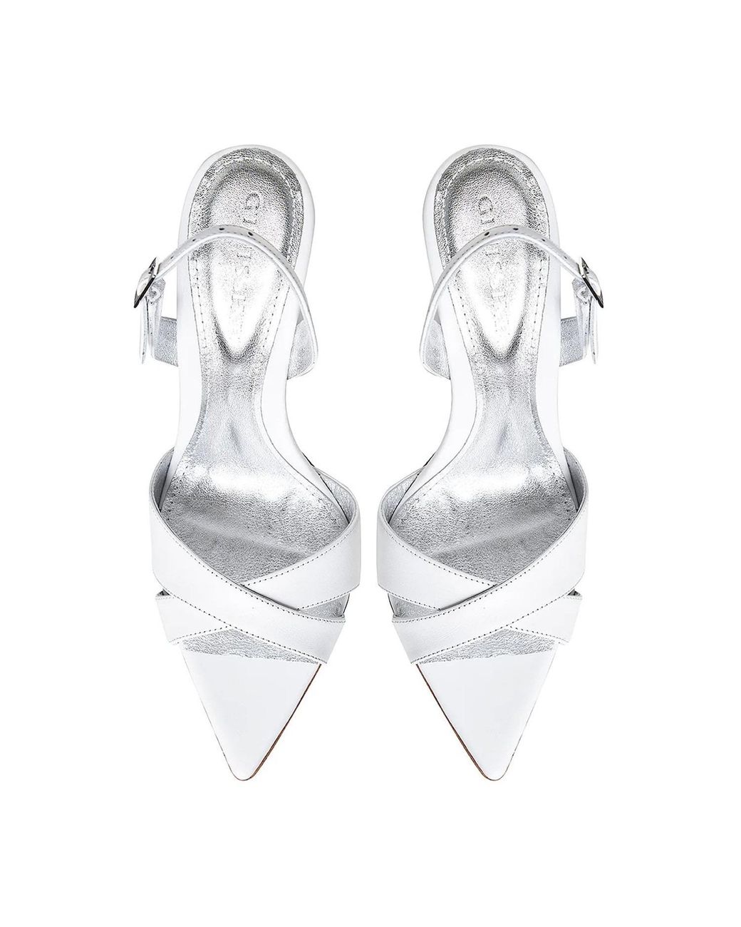 Ginissima White Thea Leather Sandals