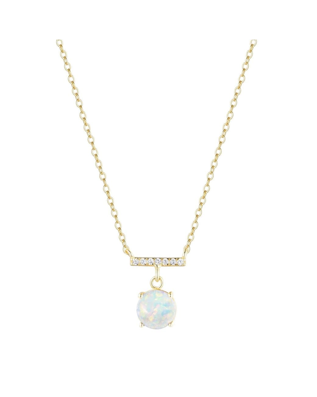 KAMARIA Metallic Birthstone Solitaire & Crystal Bar Necklace