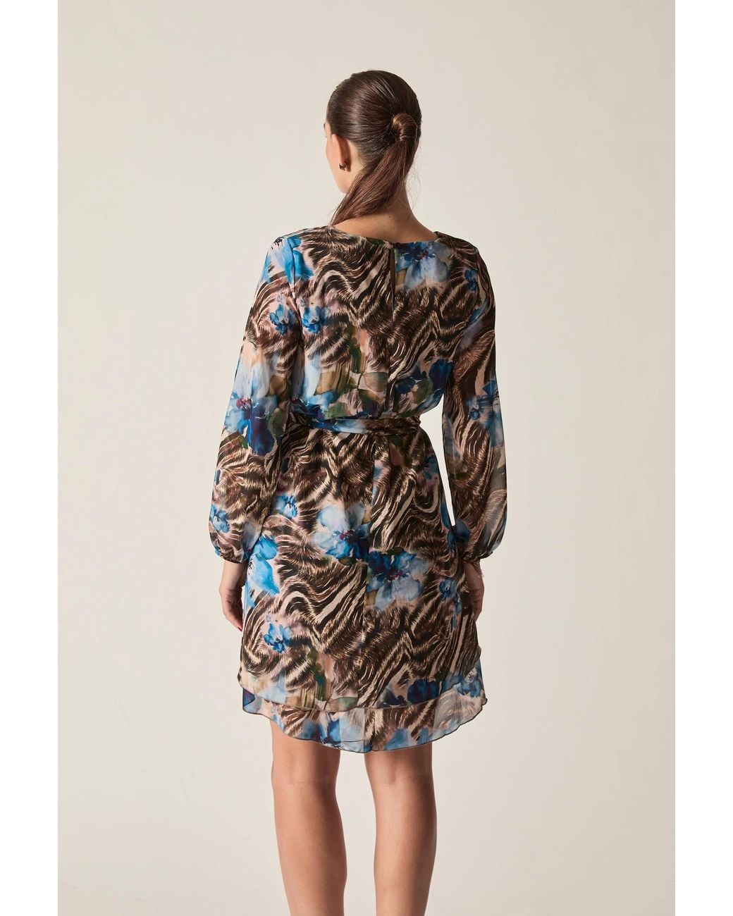 James Lakeland White Floral Print Belted Dress