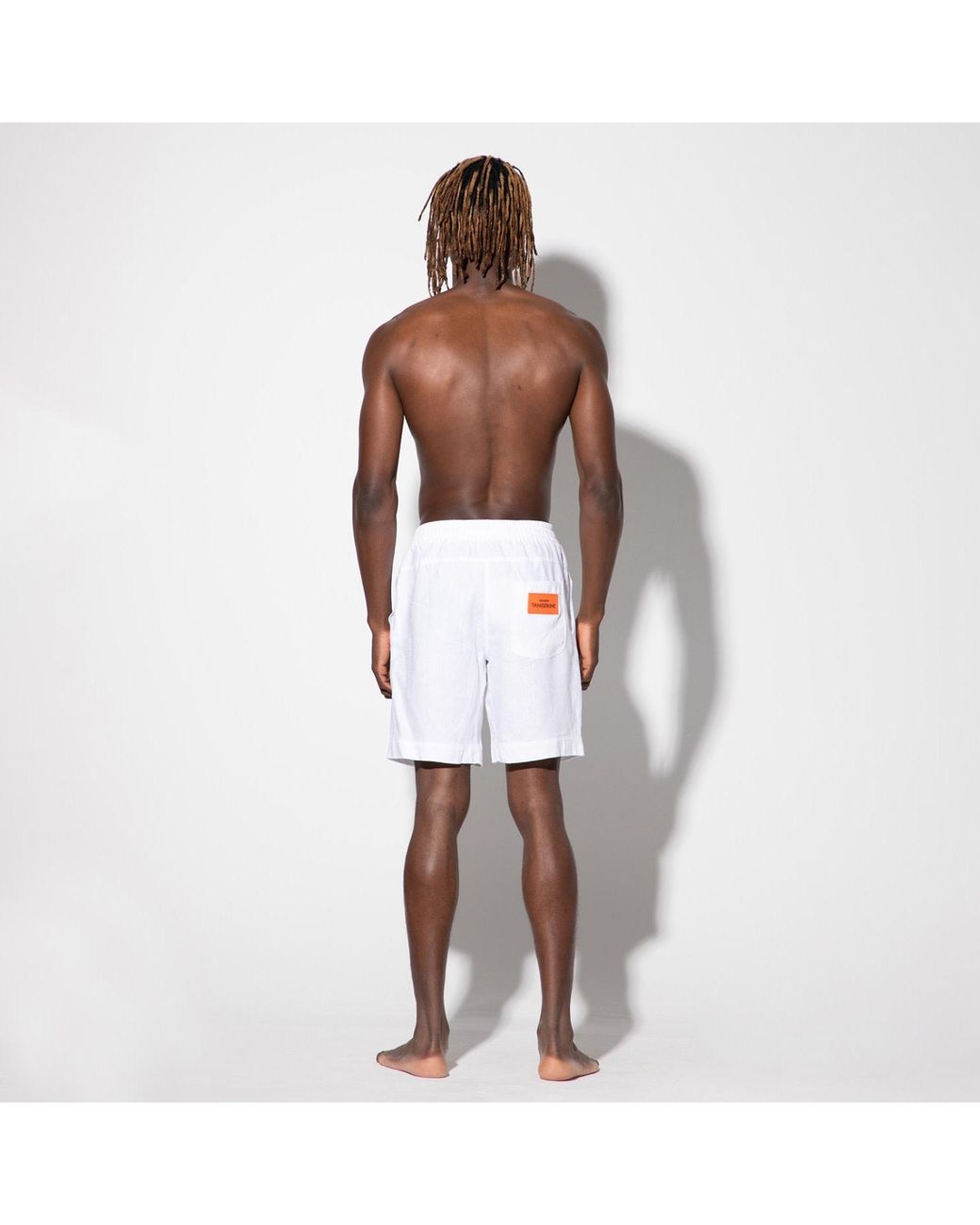Maison Tangerine White Linen Shorts For for men