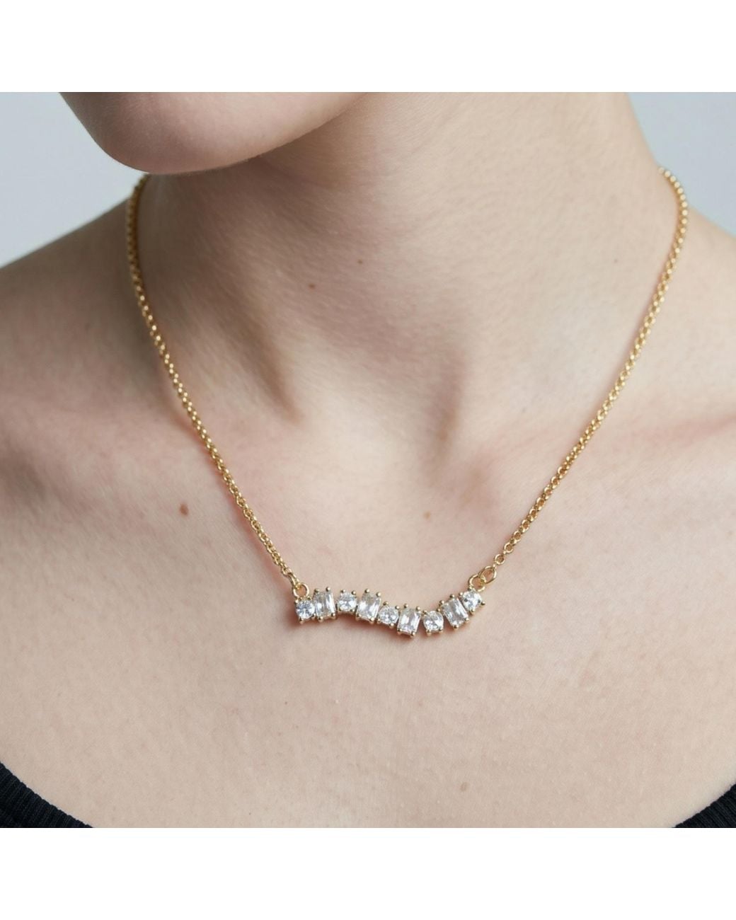 Uchi and Soto Metallic Nami Stone Wave Necklace