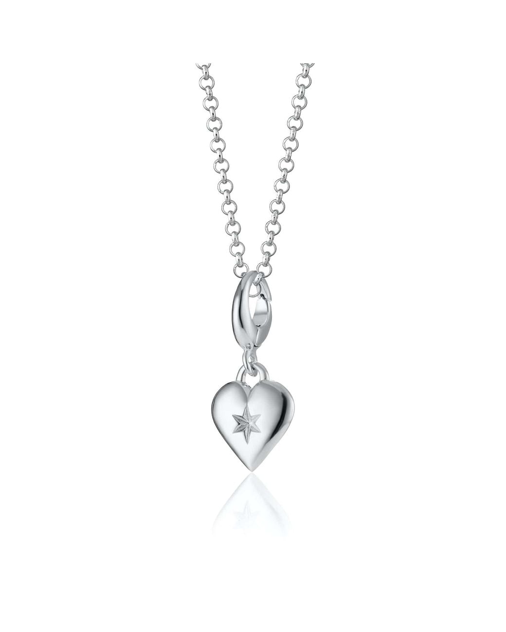 Lily Charmed Metallic Sterling Star Heart Charm Necklace