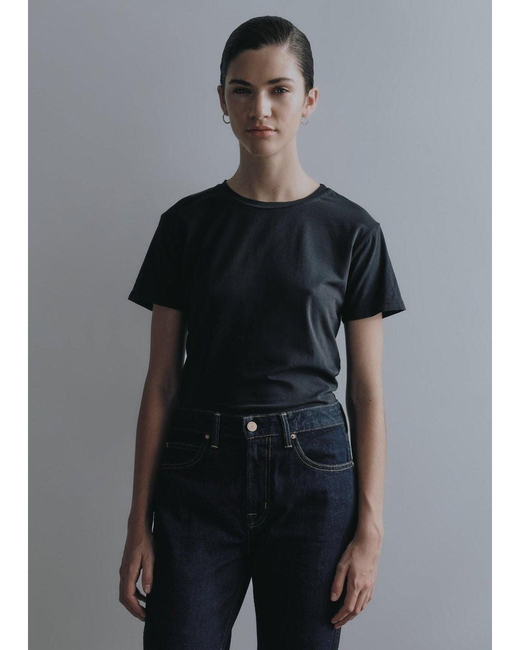 NOEND Black Supima Cotton Crew Neck Tee