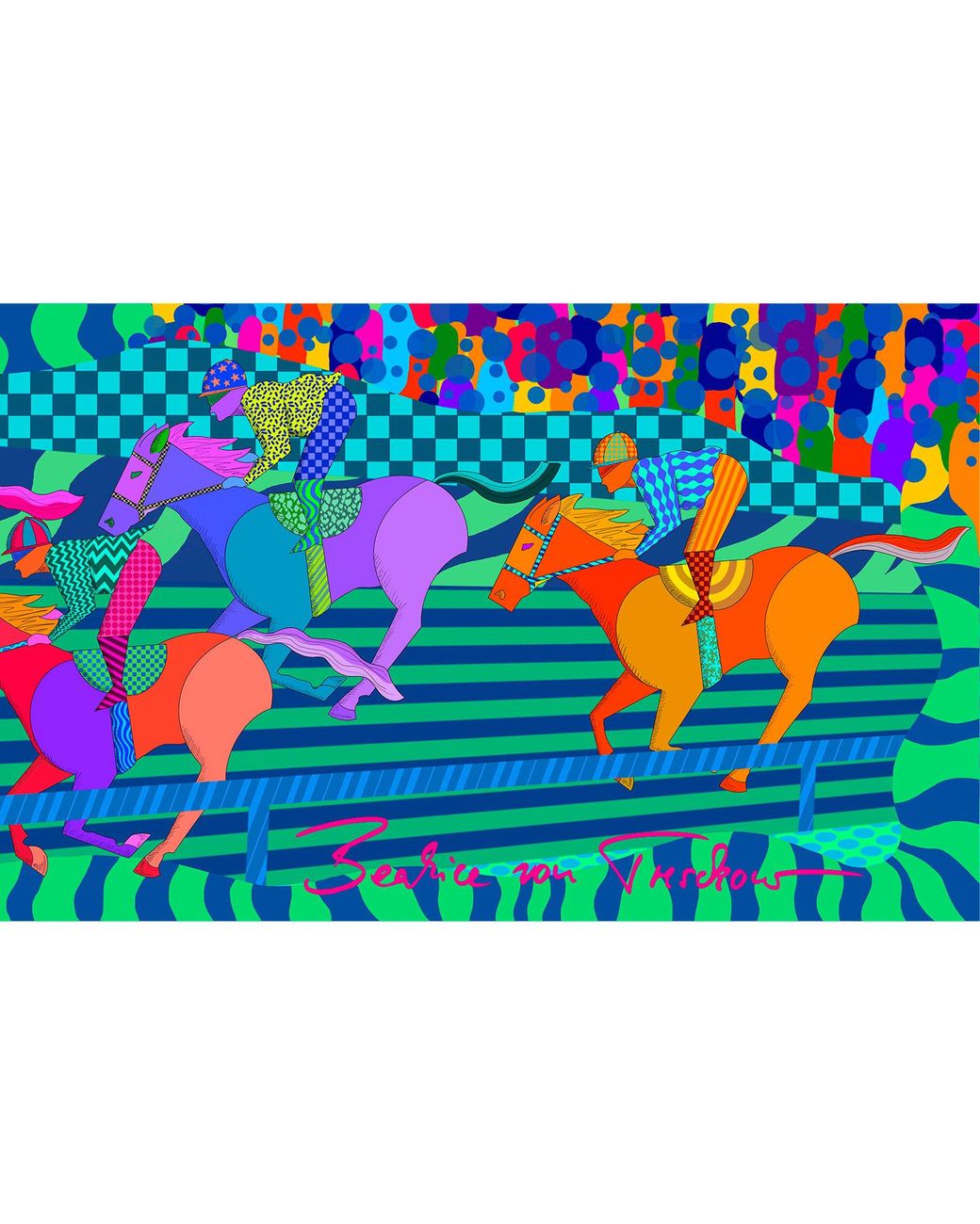 Beatrice von Tresckow Blue Cheltenham Chasers Silk Scarf