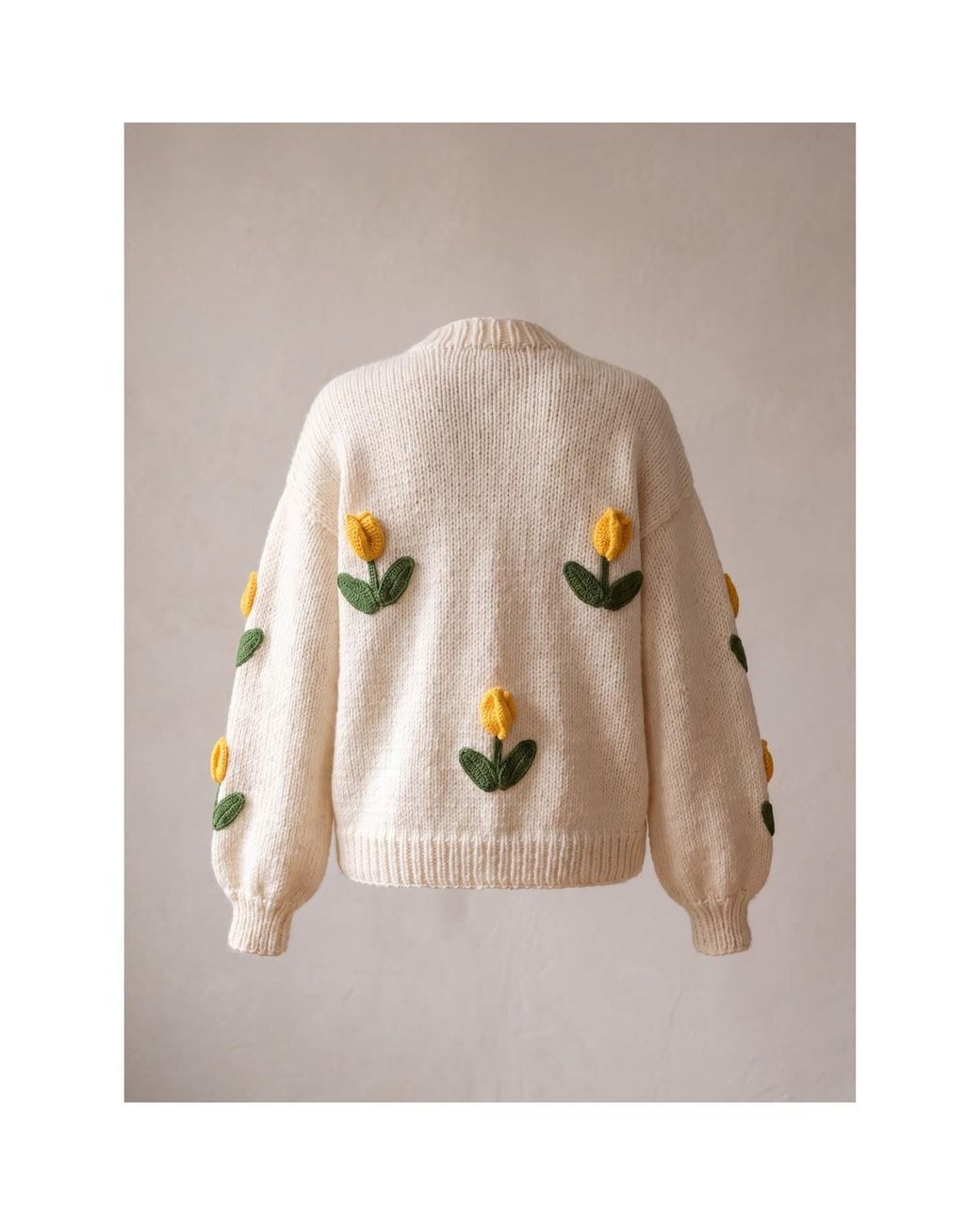Ana Chic Natural Neutrals Tulip Handmade Knitted Cardigan
