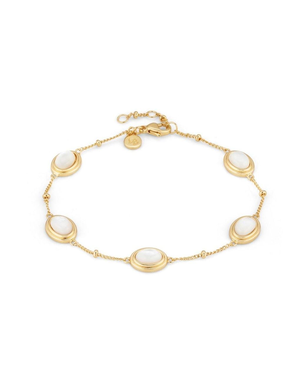 Lulu B London Metallic Pearl Gemstone Bracelet