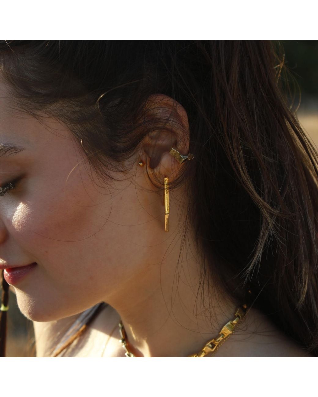 Gutta Design Metallic Boomerang Earring Plated