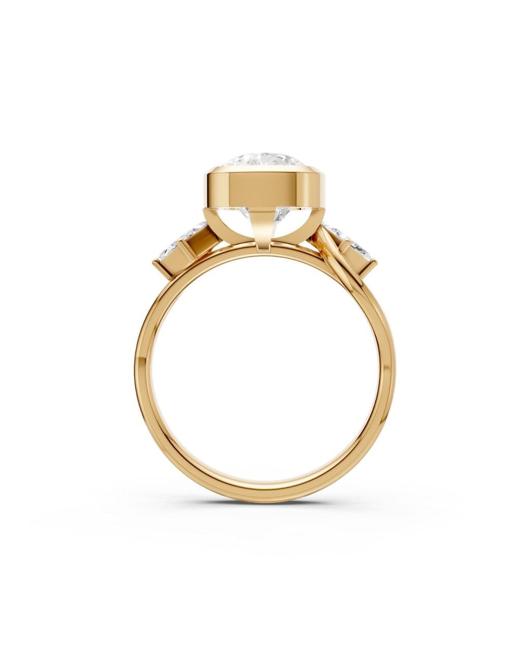 Aya Fine Jewelry White Sienna Cushion & Kite Lab Grown Diamond Trilogy Engagement Ring