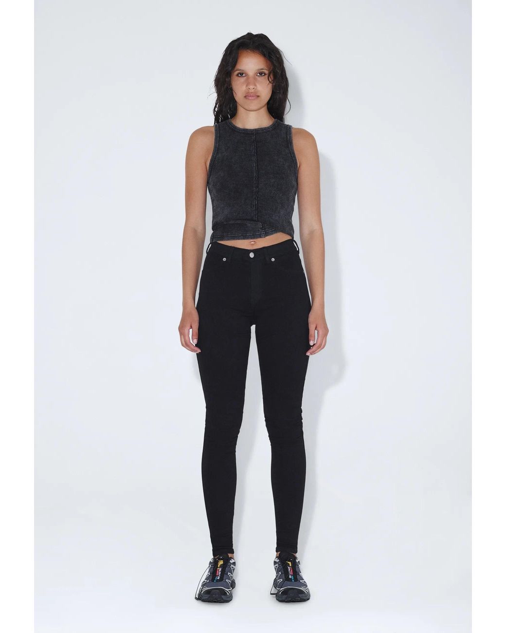 Dr. Denim Black Plenty Mid Skinny