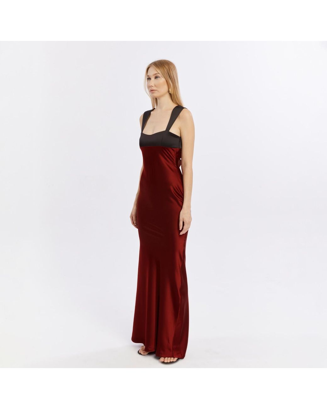 Herfetch Red Neutrals Maxi Dress-Burgundy