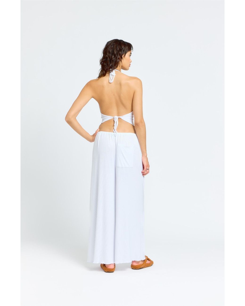 Sâb Studio White Isla Halter Top