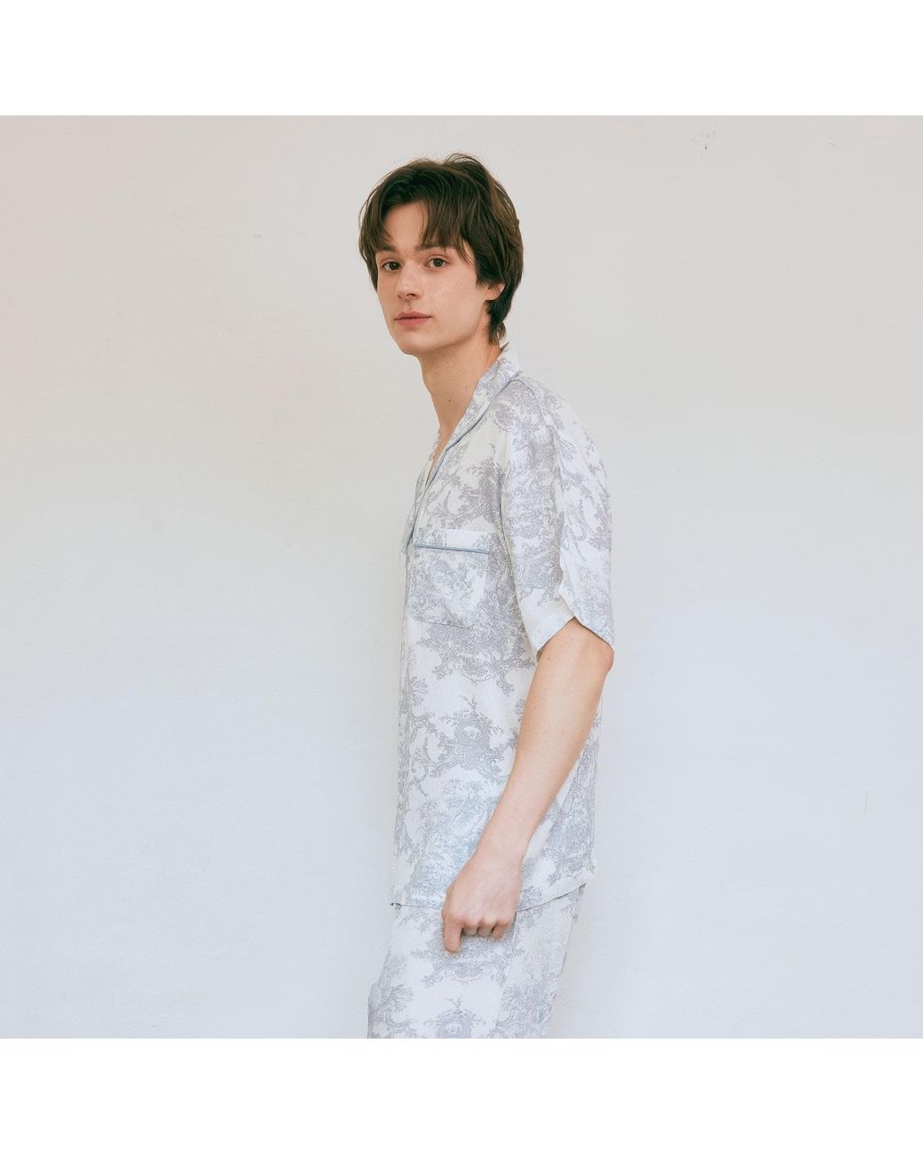 Luna Luz White French Toile Bamboo Rayon Pyjama Set –