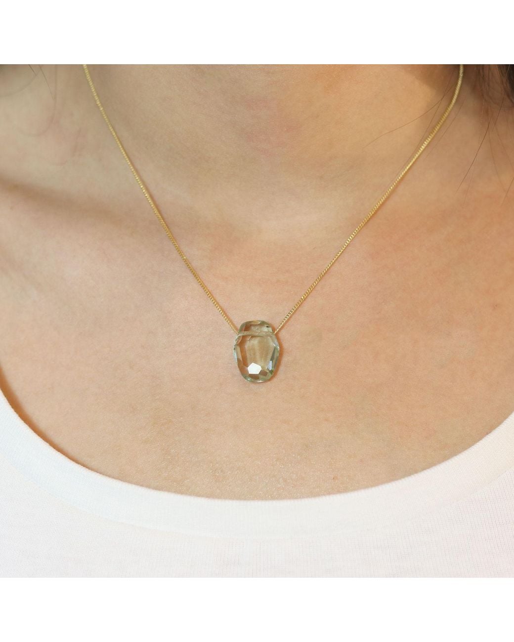 MOUNIR LONDON Metallic Amethyst Geometric Pendant