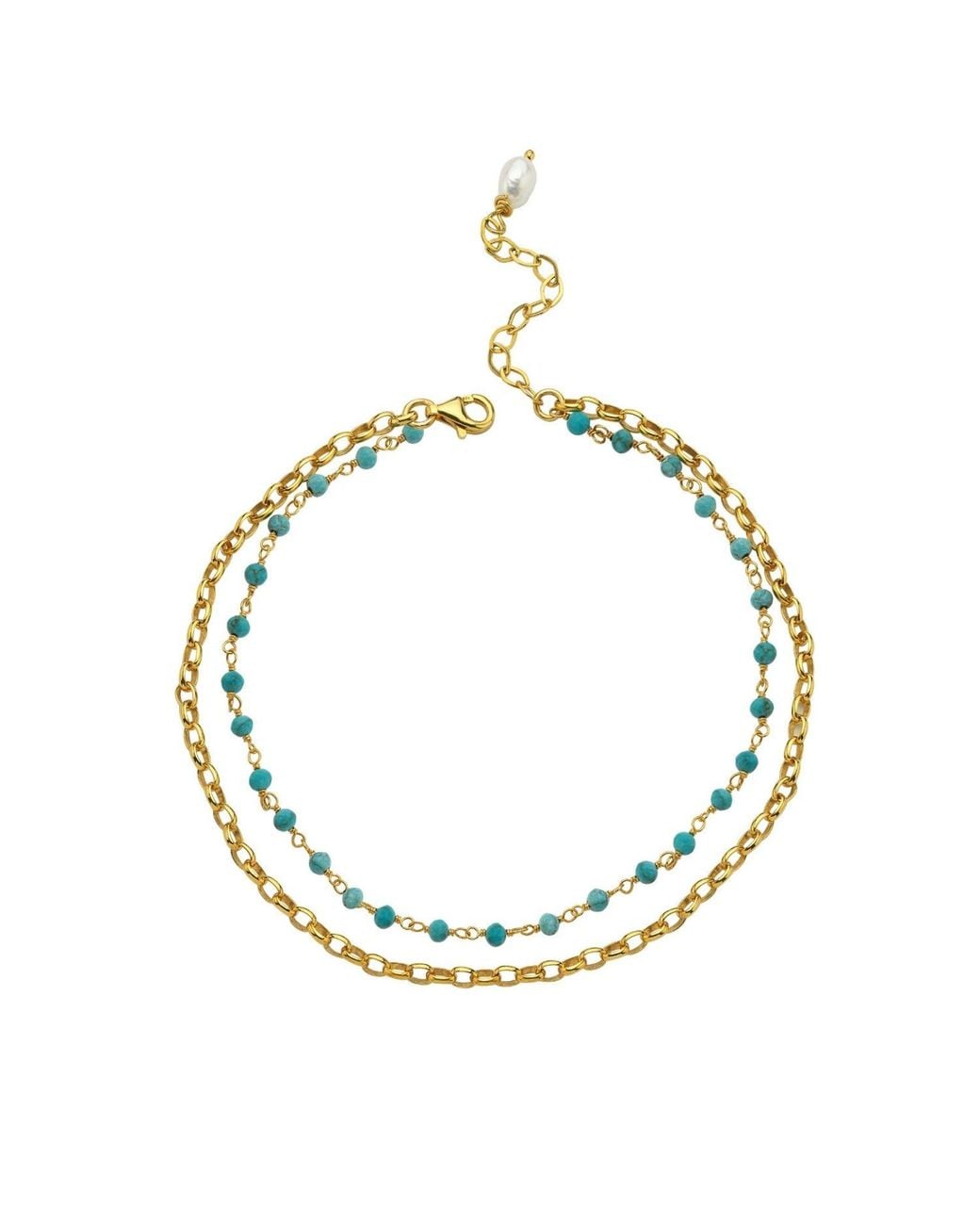 LINYA JEWELLERY Metallic Jemy Chain Anklet