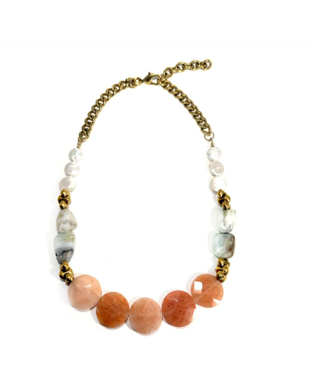 Rachel Nathan Brown Peach Aventurine Coin