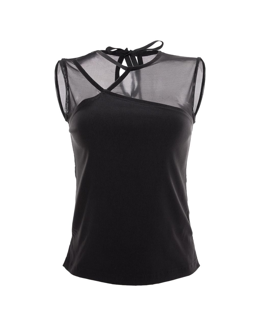 Silvia Serban Black Mesh Cutout Top