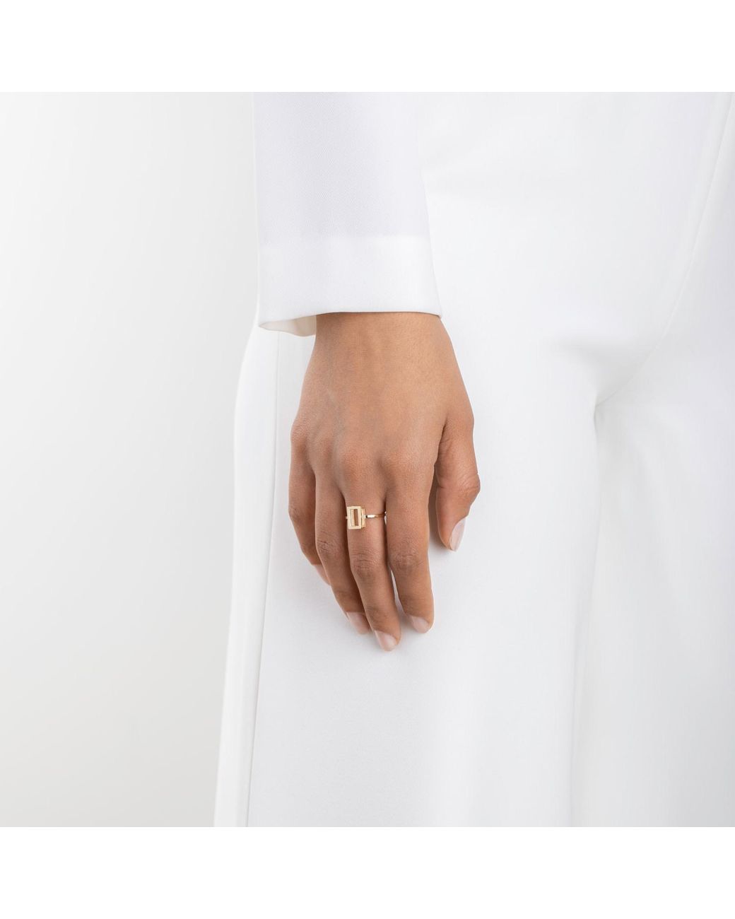 Sheida Farrokhi Metallic Rectangle Ring