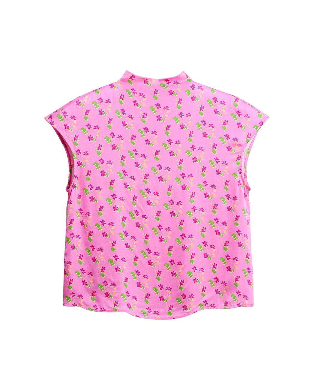 Lost Pattern Purple ”Beach Blossom“ Satin Top