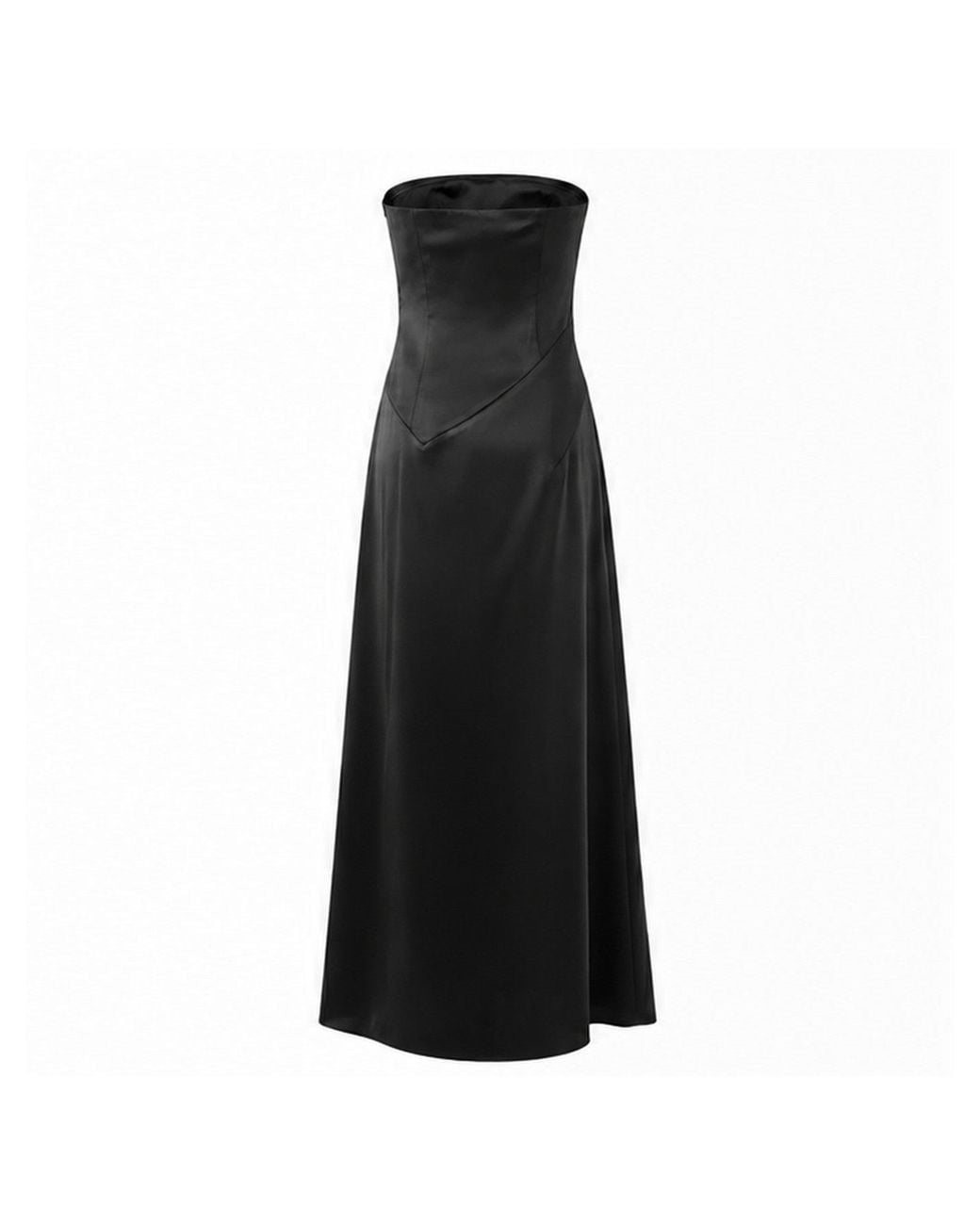 Aisl Black Strapless Fold Bodice Maxi –