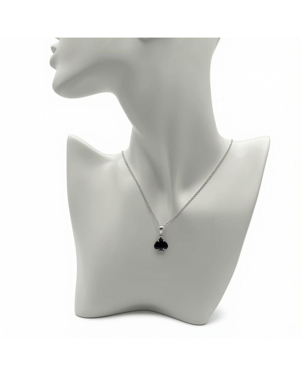 Heritagemoda Metallic Onyx Spade Pendant Necklace