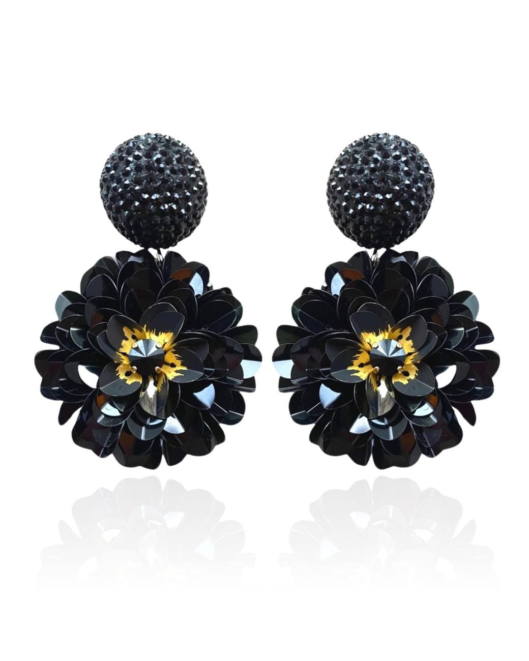 PINAR OZEVLAT Blue Dahlia Earrings